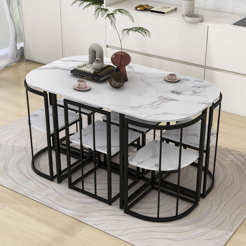 Latitude Run® 7 - Piece Dining Set, Kitchen Dining Table Set